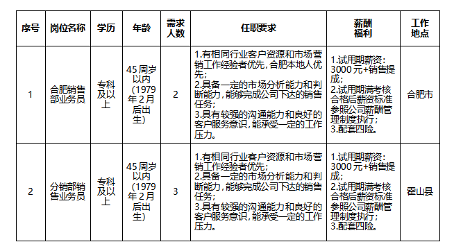 安徽大別山鄉(xiāng)村振興產業(yè)發(fā)展有限公司招聘臨時工作人員公告